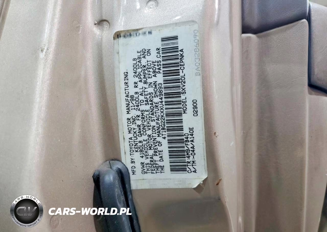1999 Toyota Camry Le VIN:4T1BG22KXXU449893 - 12