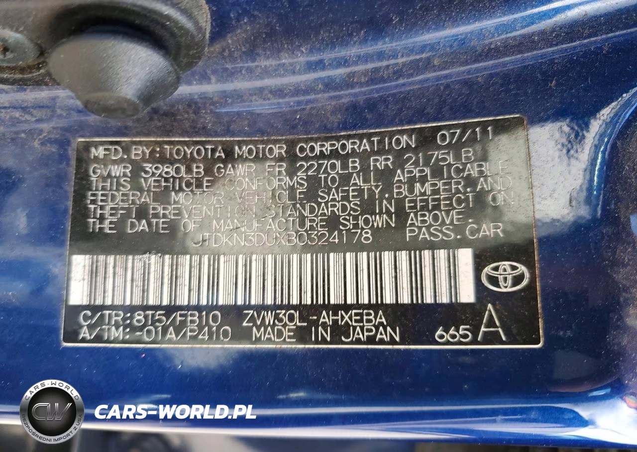 2011 Toyota Prius Two VIN:JTDKN3DUXB0324178 - 12