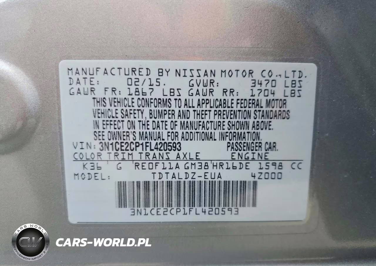 2015 Nissan Versa Note Sv VIN:3N1CE2CP1FL420593 - 12