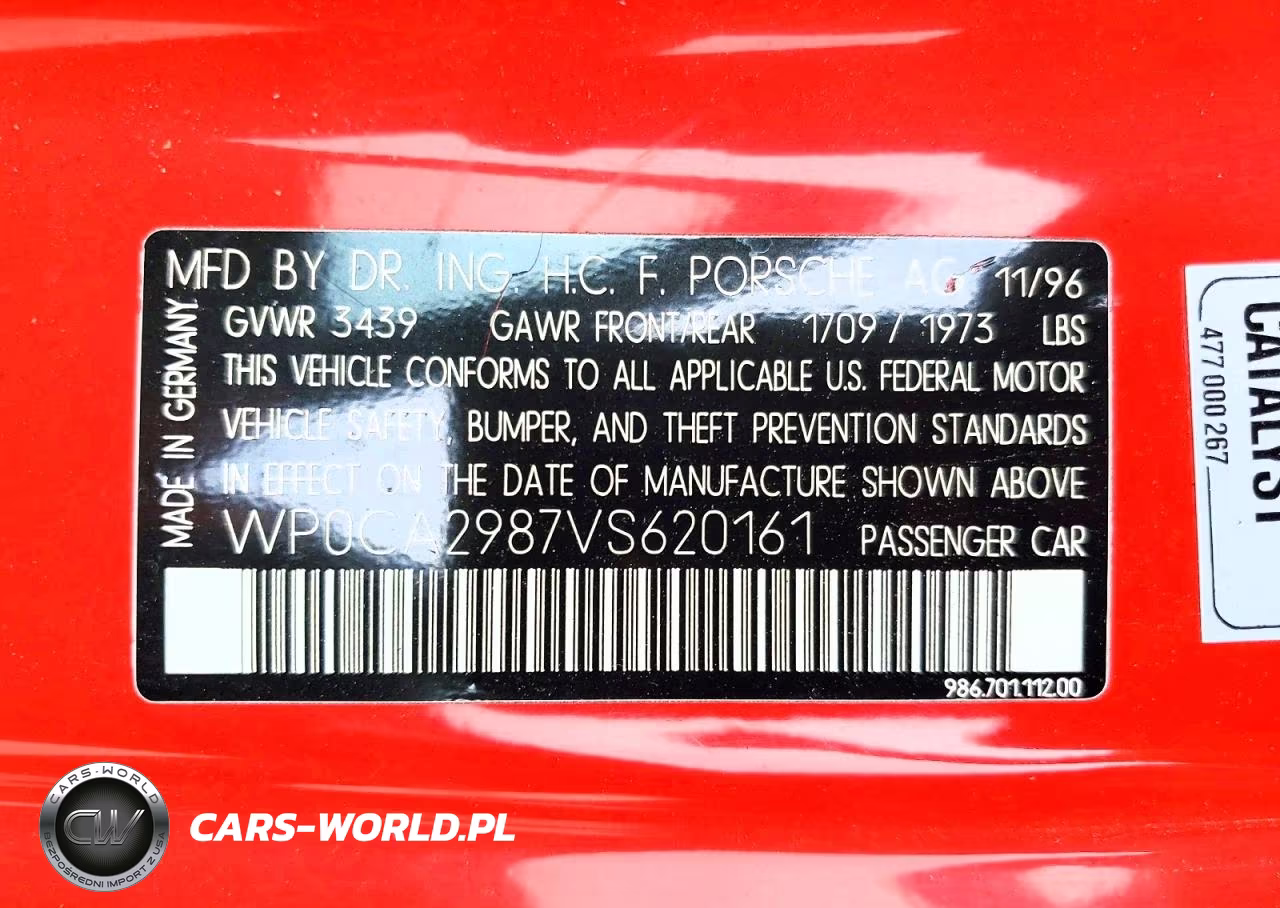 1997 Porsche Boxster VIN:WP0CA2987VS620161 - 13