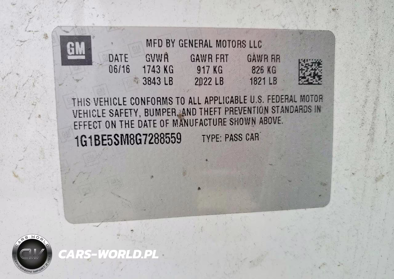2016 Chevrolet Cruze Lt VIN:1G1BE5SM8G7288559 - 12