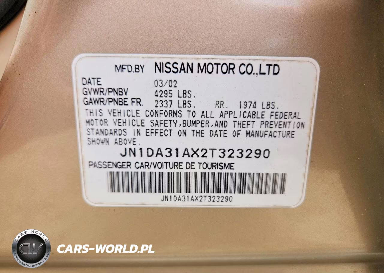 2002 Nissan Maxima Gxe VIN:JN1DA31AX2T323290 - 12