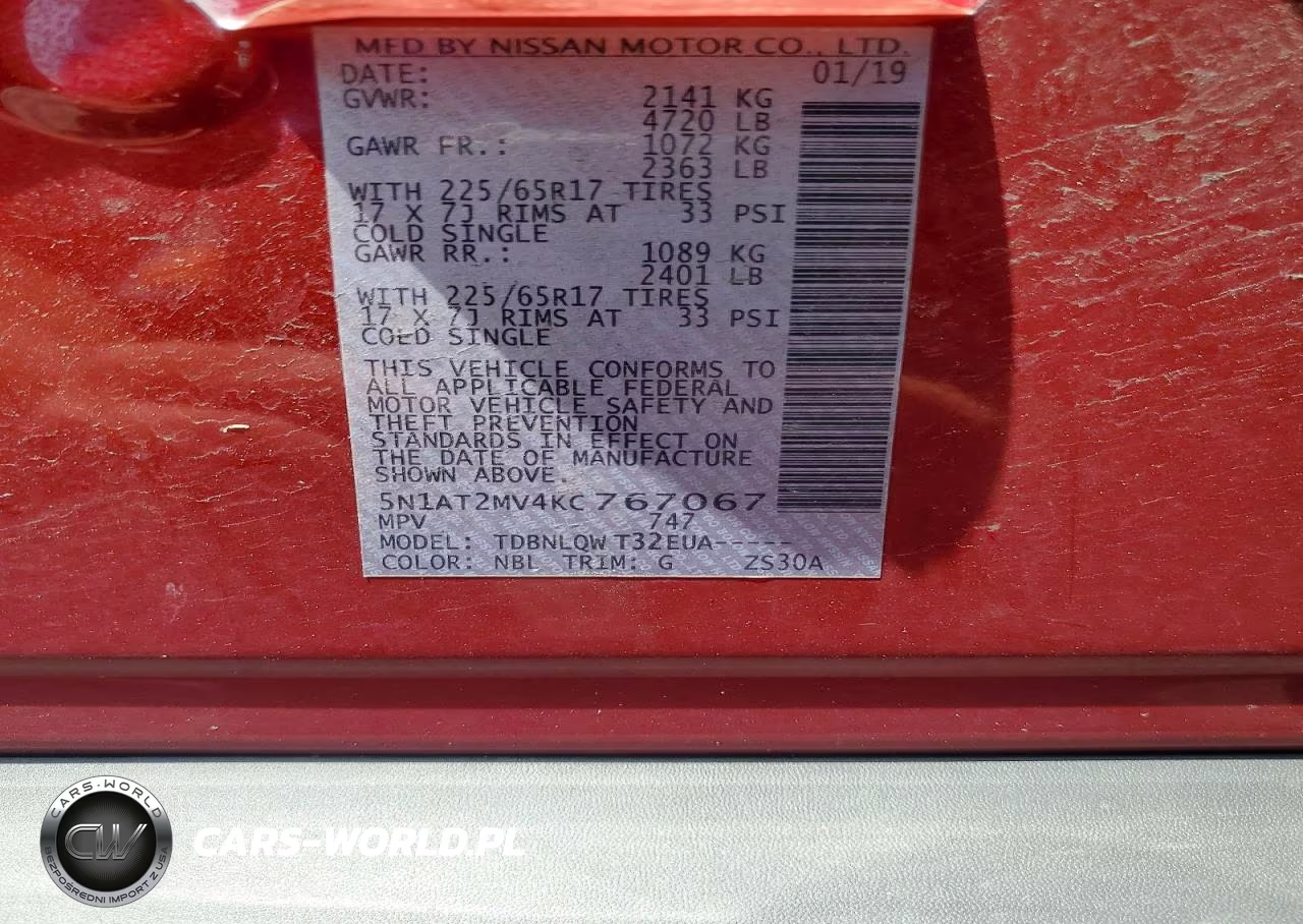2019 Nissan Rogue Sv VIN:5N1AT2MV4KC767067 - 13