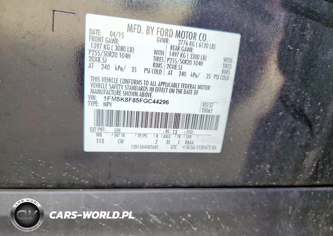 2015 Ford Explorer Limited VIN:1FM5K8F85FGC44296 - 14