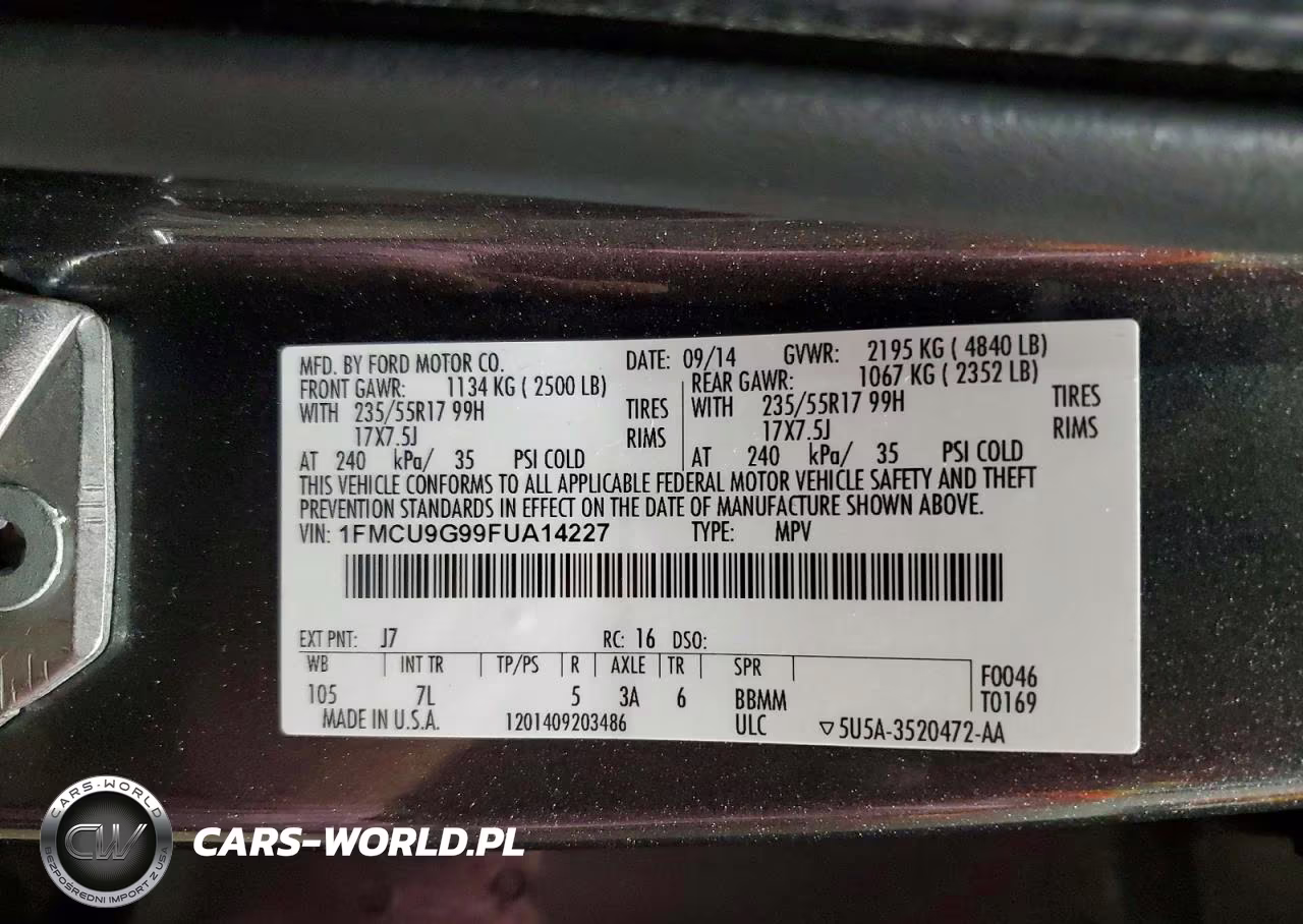2015 Ford Escape Se VIN:1FMCU9G99FUA14227 - 13