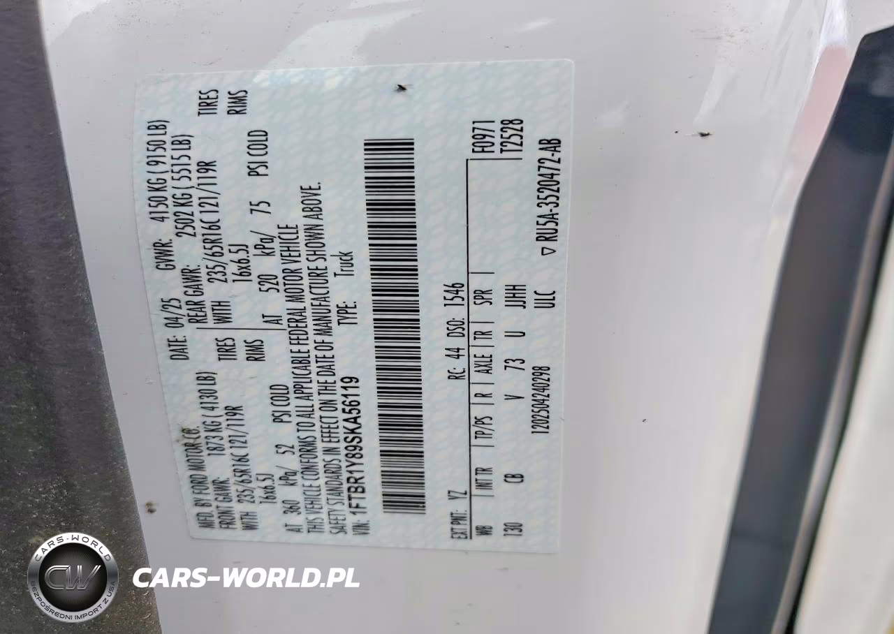 2025 Ford Transit T-250 VIN:1FTBR1Y89SKA56119 - 14