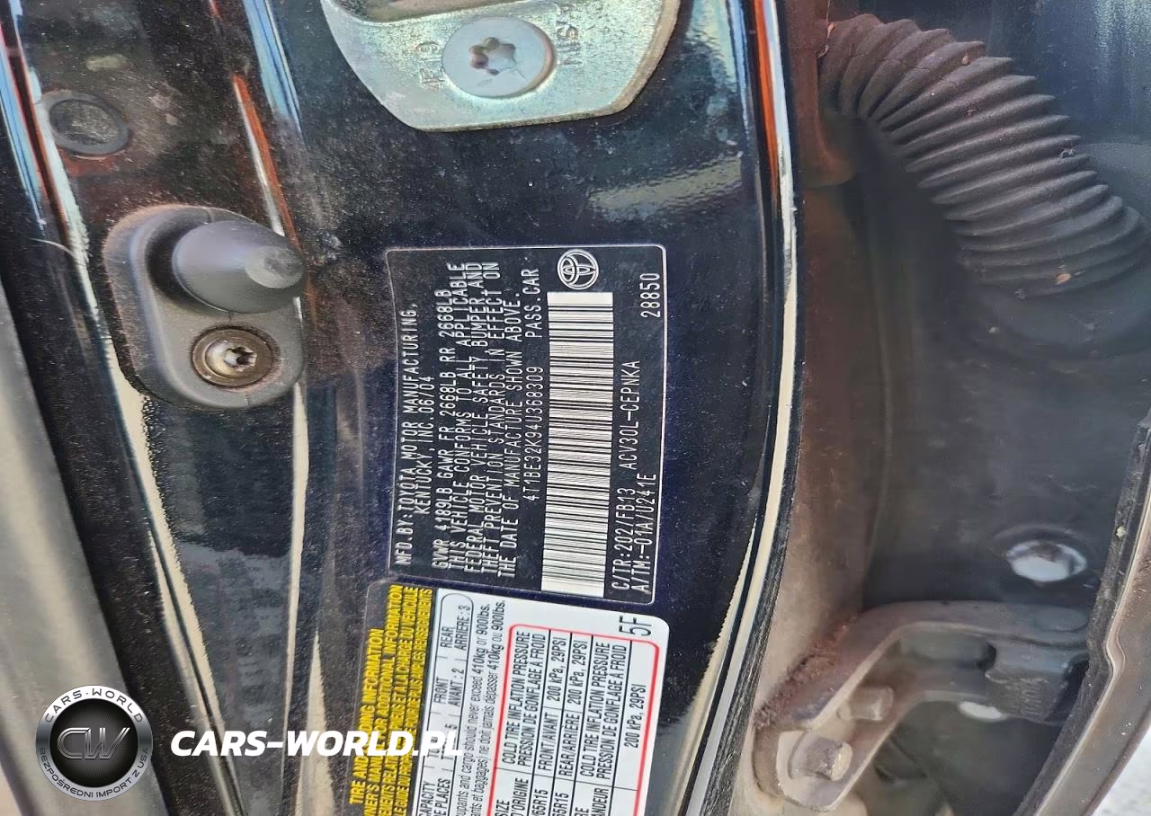 2004 Toyota Camry Le VIN:4T1BE32K94U368309 - 13
