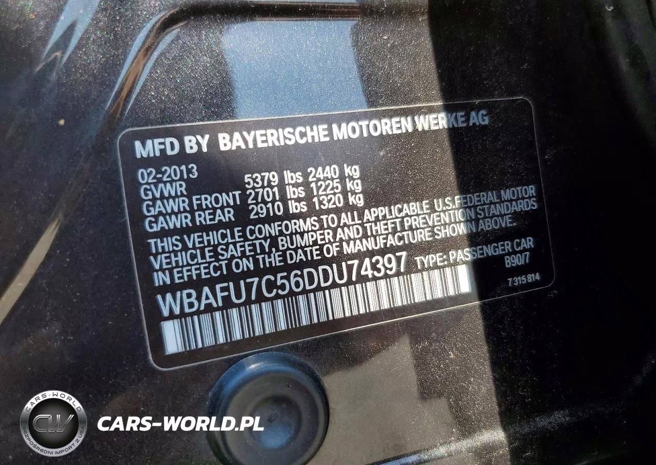 2013 BMW 535 Xi VIN:WBAFU7C56DDU74397 - 12