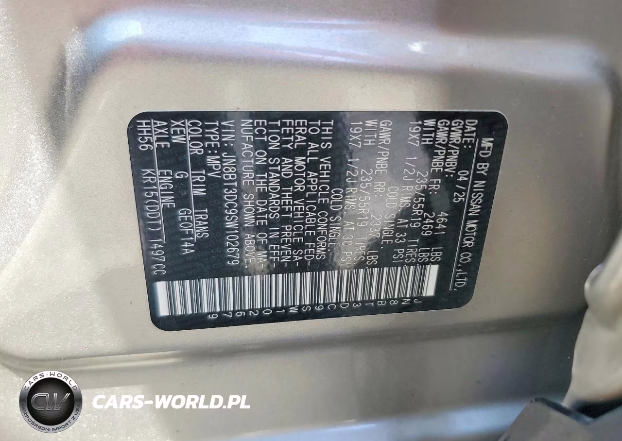 2025 Nissan Rogue Platinum VIN:JN8BT3DC9SW102679 - 13