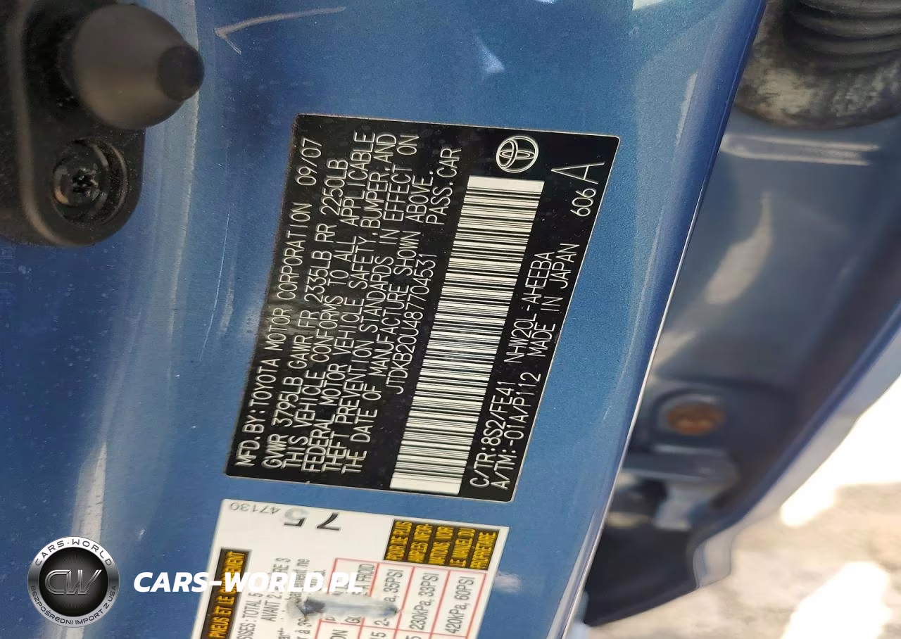2008 Toyota Prius Base VIN:JTDKB20U487704531 - 12