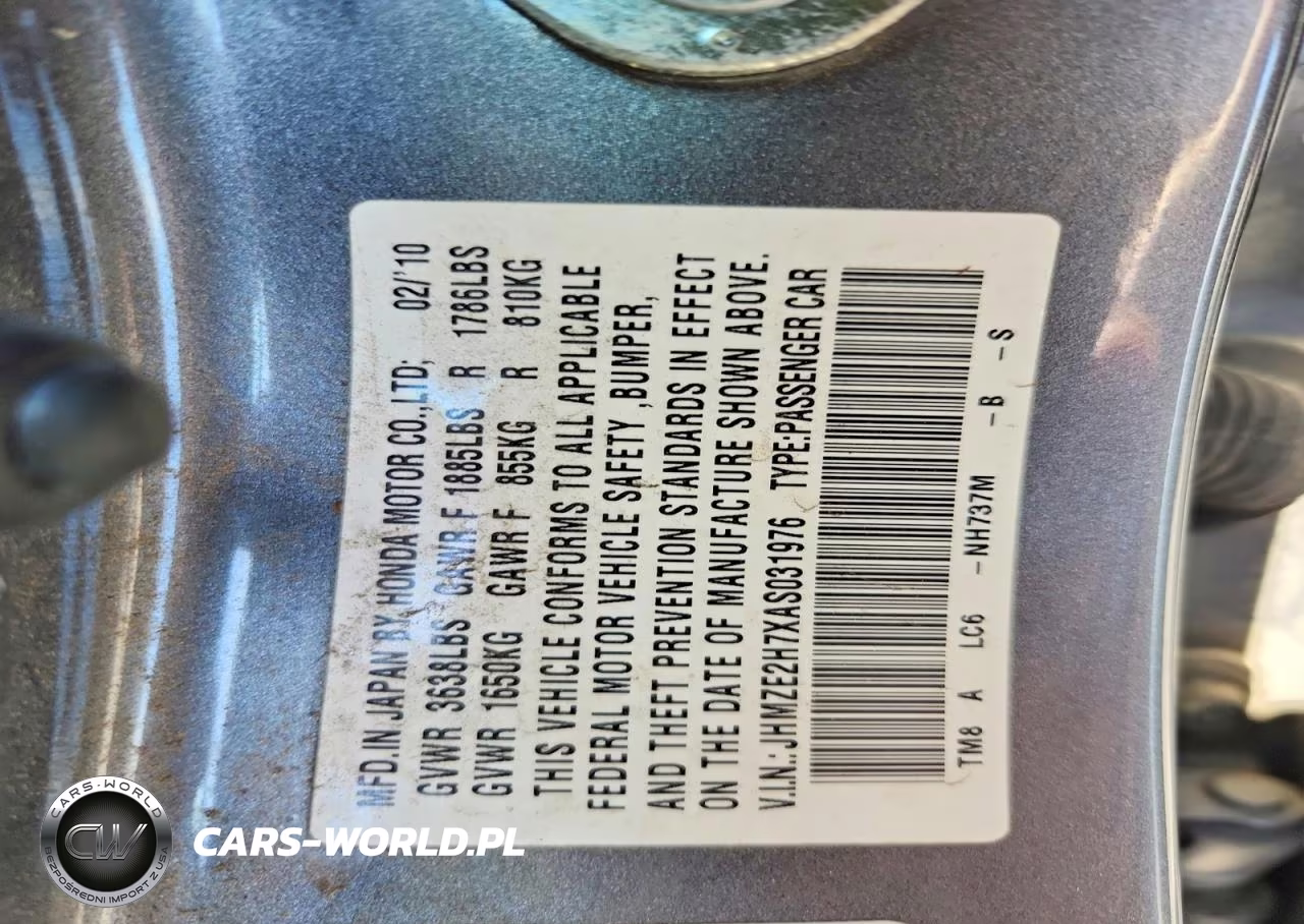 2010 Honda Insight Ex VIN:JHMZE2H7XAS031976 - 12