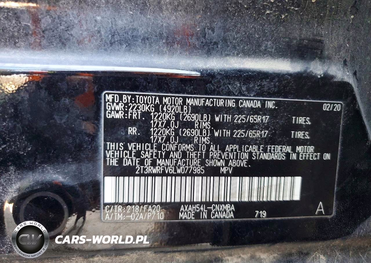 2020 Toyota Rav4 Hybrid Xle VIN:2T3RWRFV6LW077985 - 13