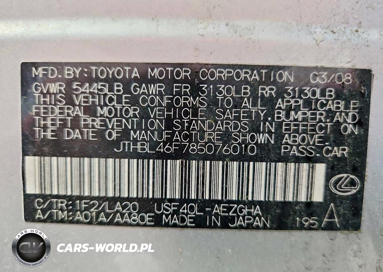 2008 Lexus Ls 460 VIN:JTHBL46F785076010 - 12