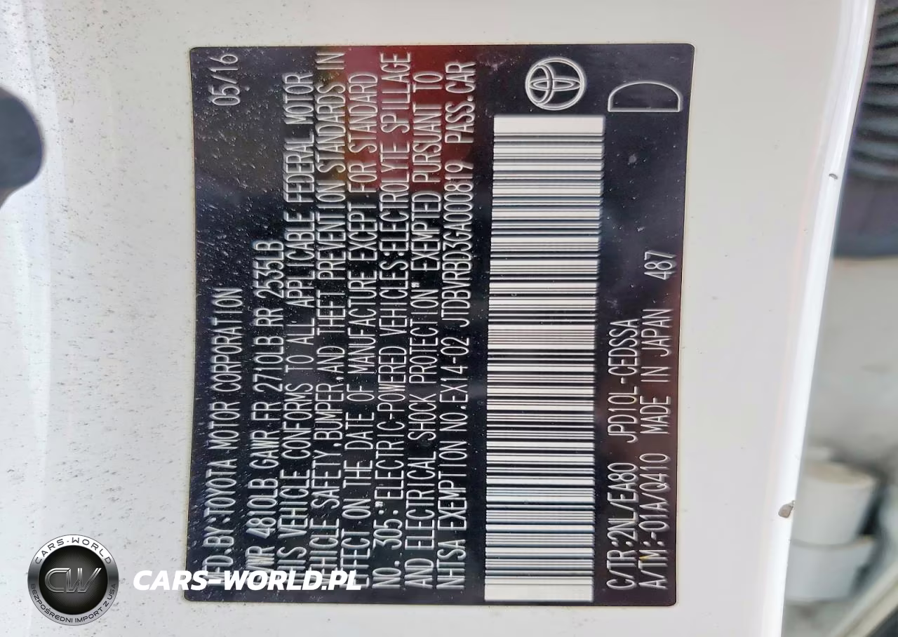 2016 Toyota Mirai Base VIN:JTDBVRBD3GA000819 - 12
