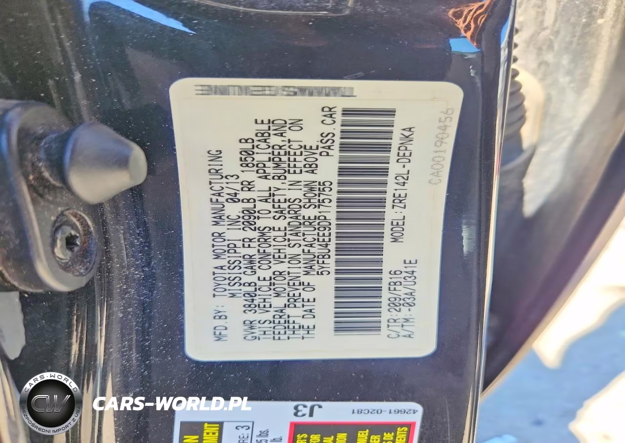 2013 Toyota Corolla Le VIN:5YFBU4EE9DP175755 - 12