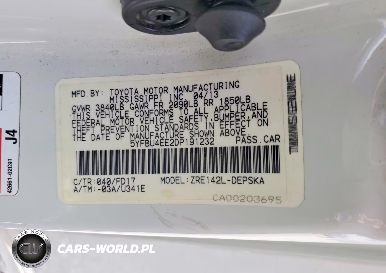 2013 Toyota Corolla S VIN:5YFBU4EE2DP191232 - 12