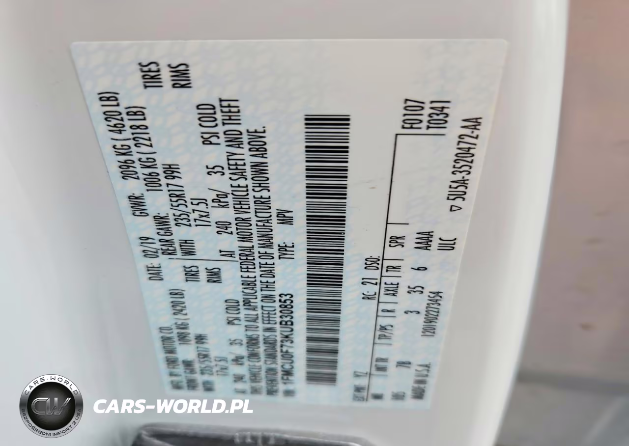 2019 Ford Escape S VIN:1FMCU0F73KUB30853 - 12