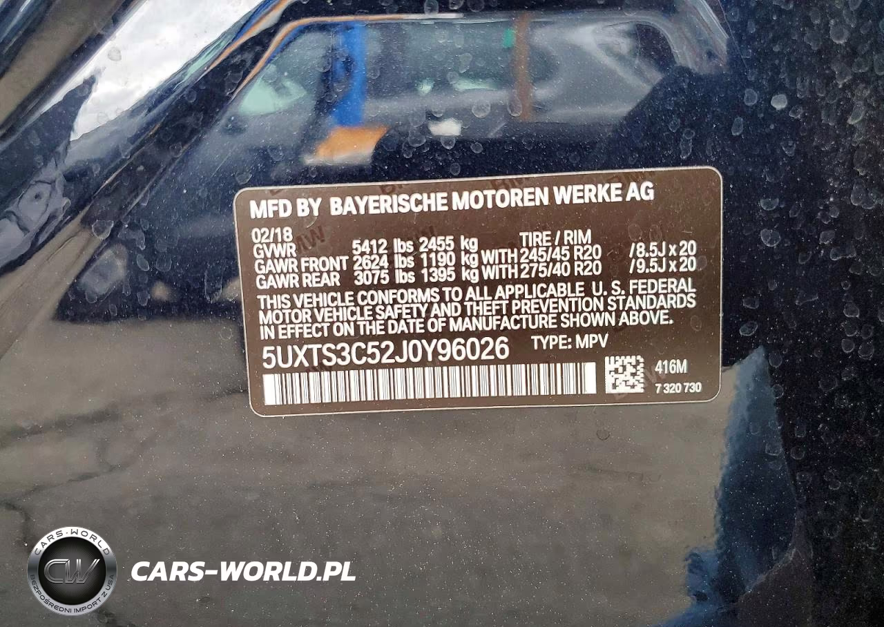2018 BMW X3 xDrivem40I VIN:5UXTS3C52J0Y96026 - 12