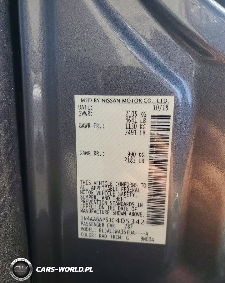 2018 Nissan Maxima 3.5 Sv VIN:1N4AA6AP5JC405342 - 12