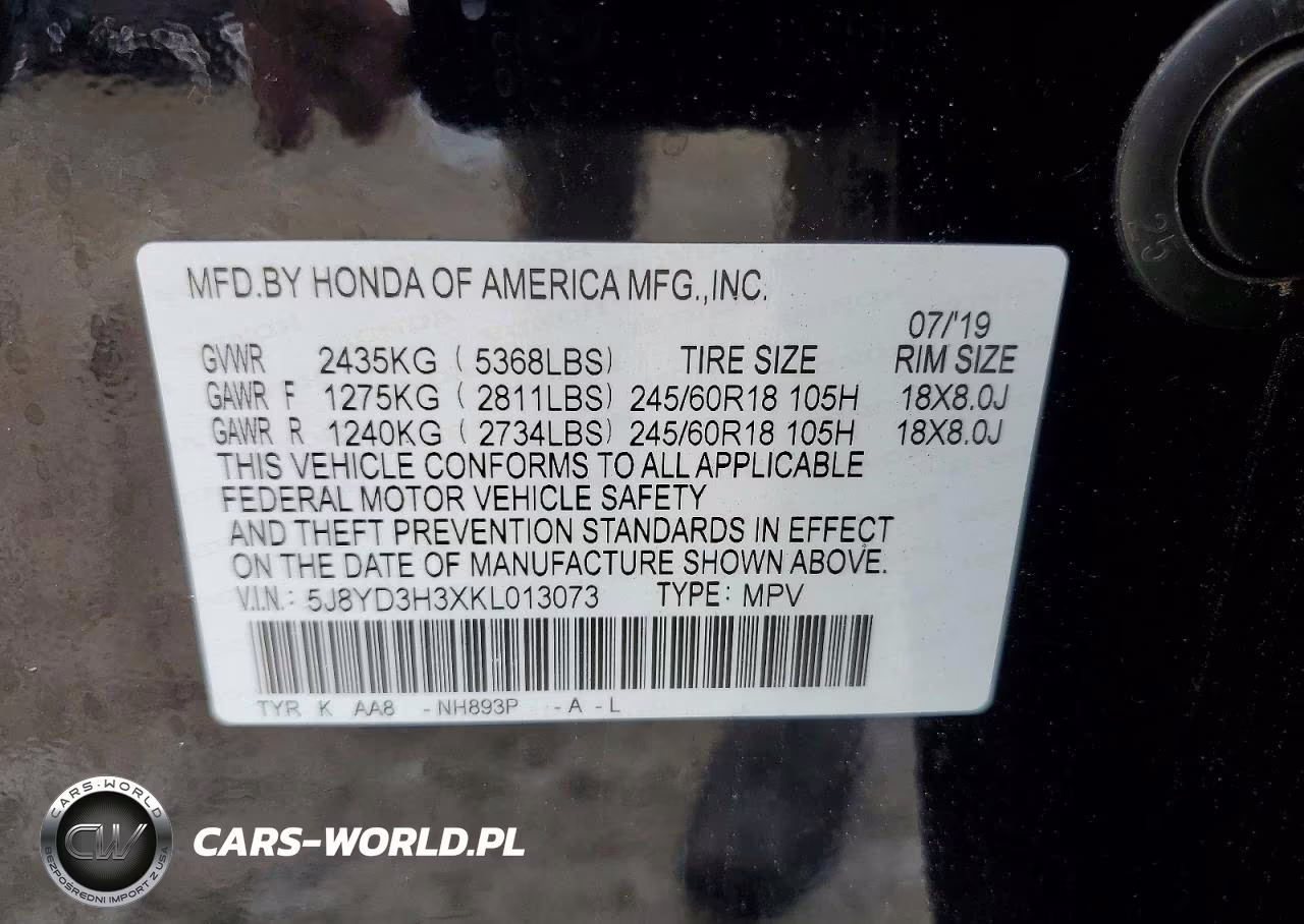 2019 Acura Mdx VIN:5J8YD3H3XKL013073 - 13