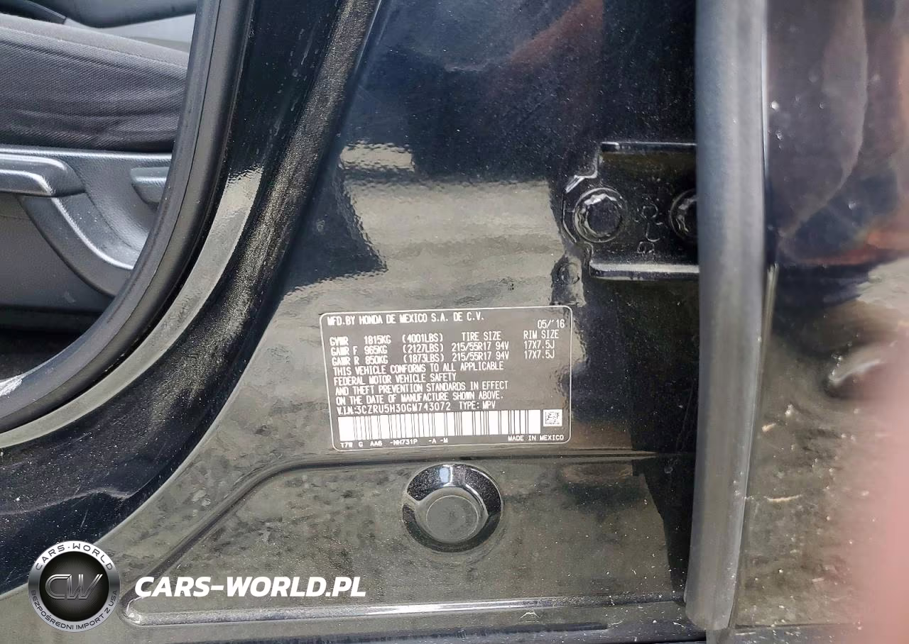 2016 Honda Hr-V VIN:3CZRU5H30GM743072 - 12
