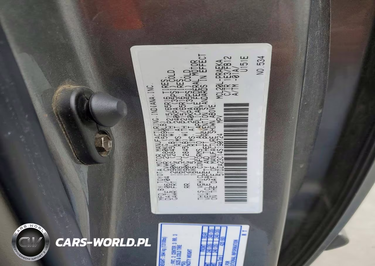 2004 Toyota Sienna Le 8 Passenger VIN:5TDZA23C14S190724 - 12