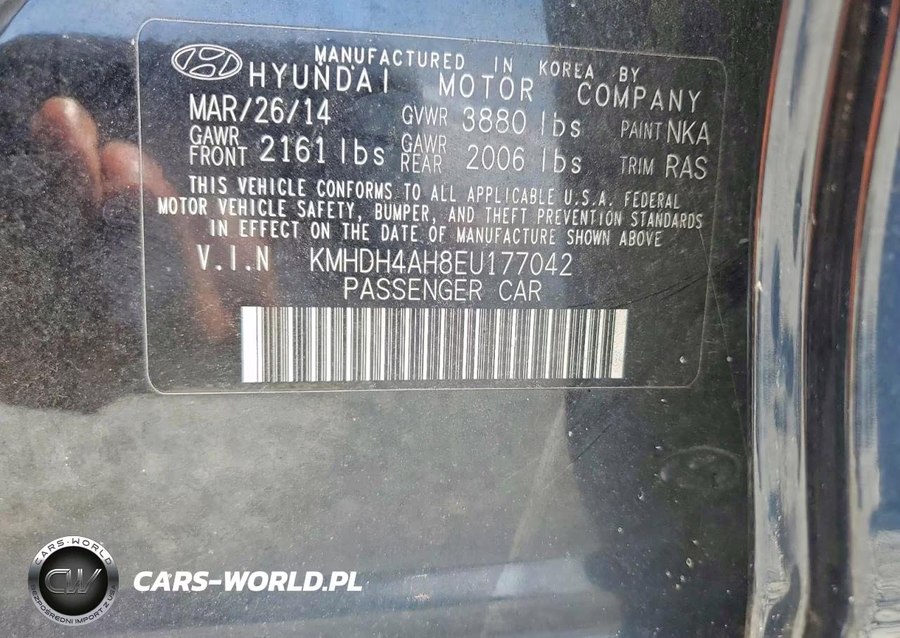 2014 Hyundai Elantra Sport VIN:KMHDH4AH8EU177042 - 12