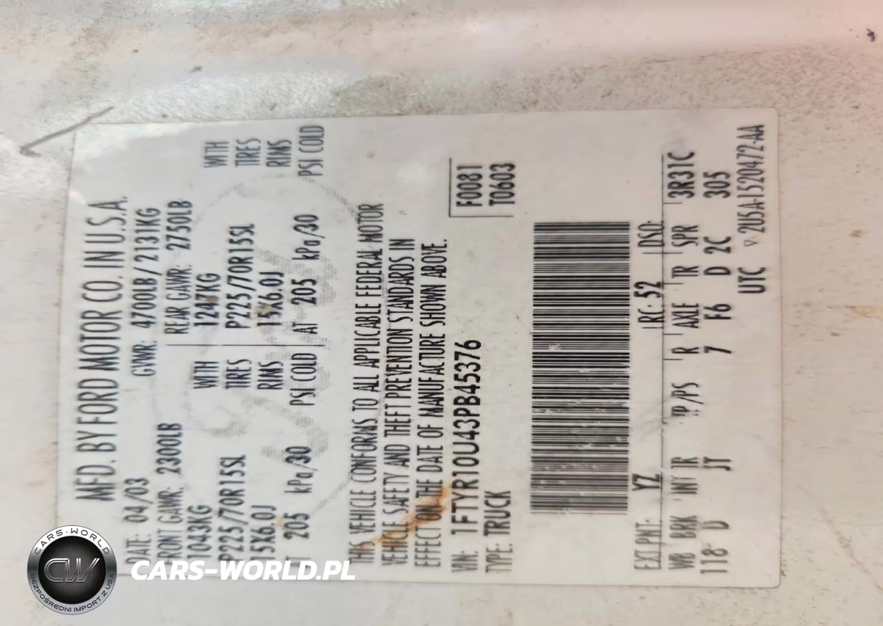 2003 Ford Ranger VIN:1FTYR10U43PB45376 - 12