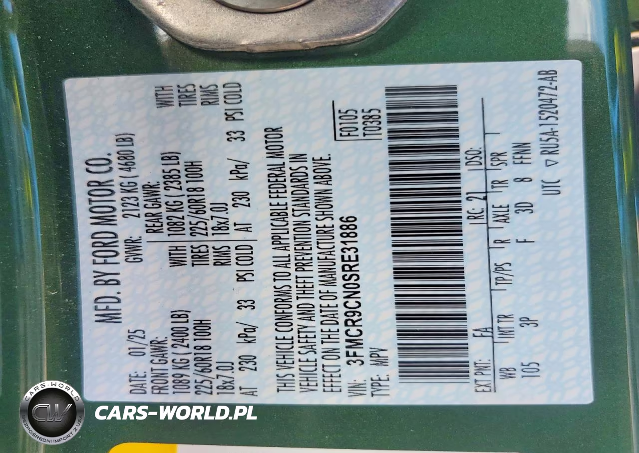 2025 Ford Bronco Sport Outer Banks VIN:3FMCR9CN0SRE31886 - 12