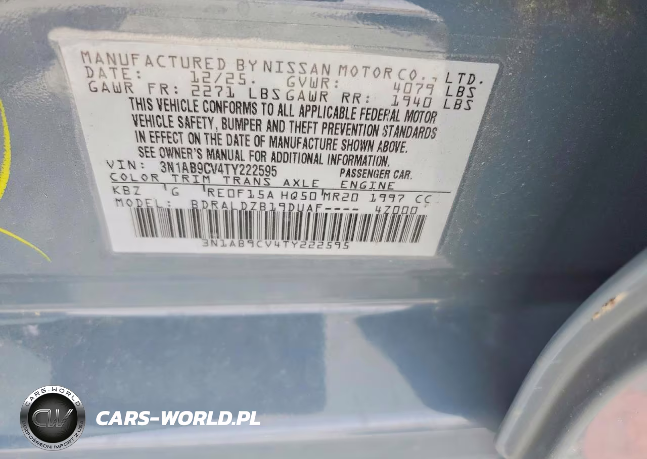 2026 Nissan Sentra Sv VIN:3N1AB9CV4TY222595 - 12
