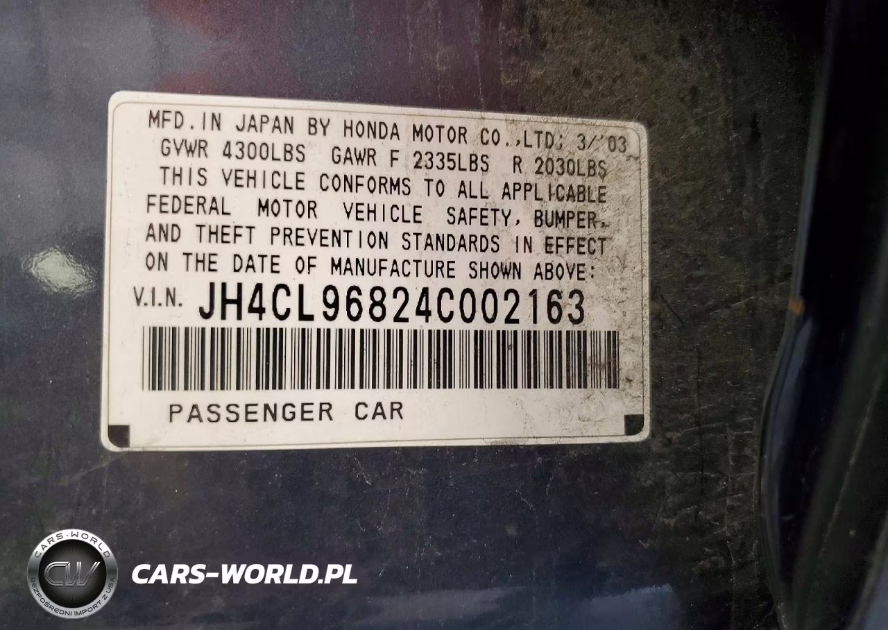 2004 Acura Tsx VIN:JH4CL96824C002163 - 13