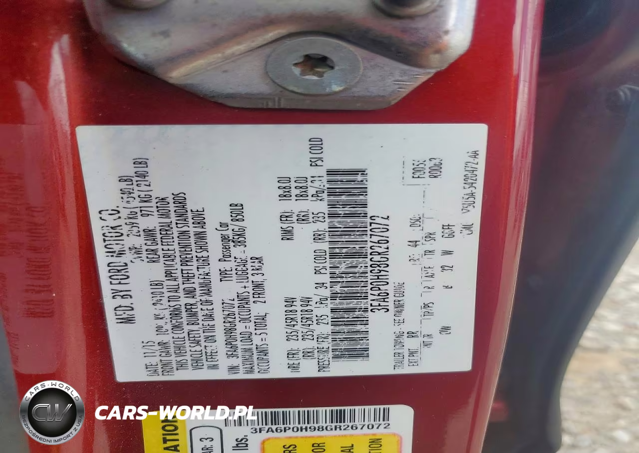 2016 Ford Fusion Se VIN:3FA6P0H98GR267072 - 12