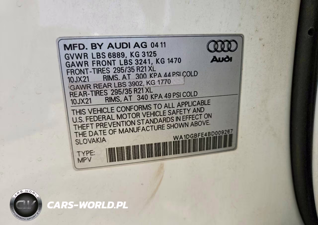 2011 Audi Q7 Prestige VIN:WA1DGBFE4BD009267 - 13