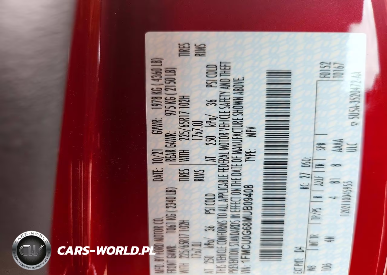 2021 Ford Escape Se VIN:1FMCU0G68MUB09408 - 14