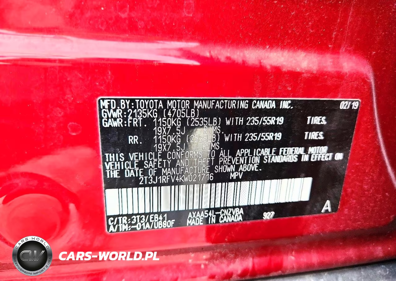 2019 Toyota Rav4 Adventure VIN:2T3J1RFV4KW021716 - 12