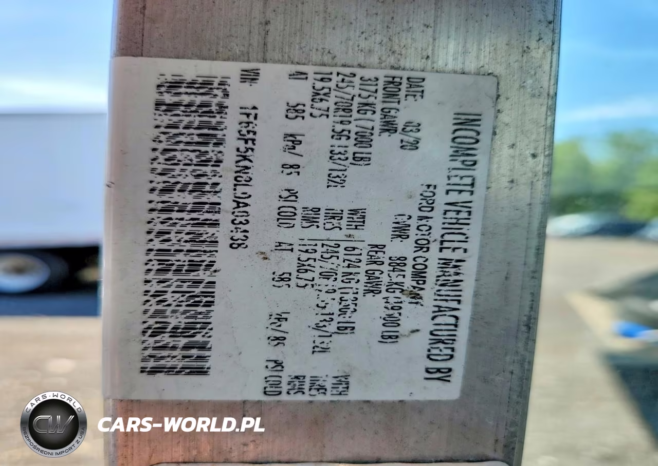 2020 Ford F59 Delivery Truck VIN:1F65F5KN8L0A03438 - 13