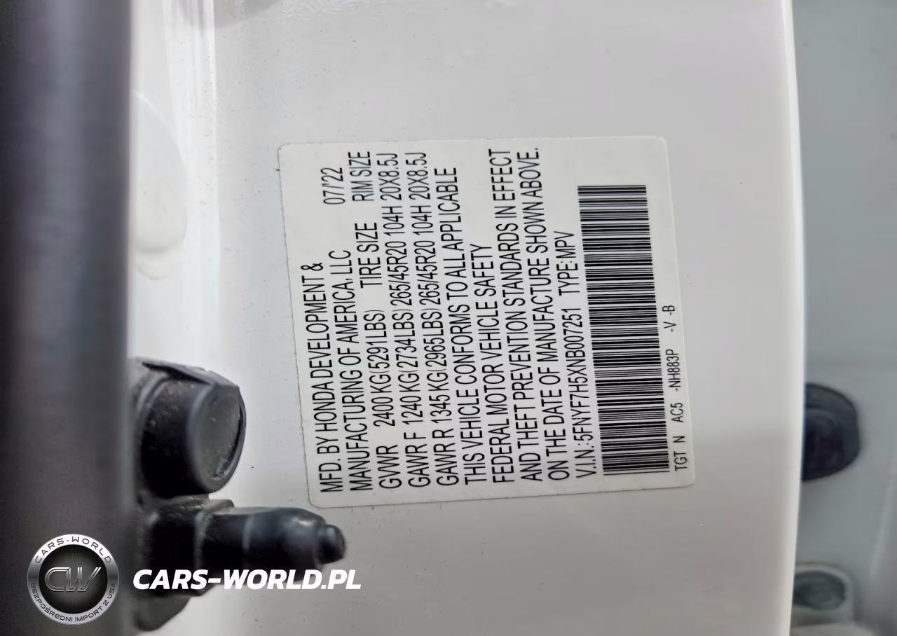 2022 Honda Passport Exl VIN:5FNYF7H5XNB007251 - 13