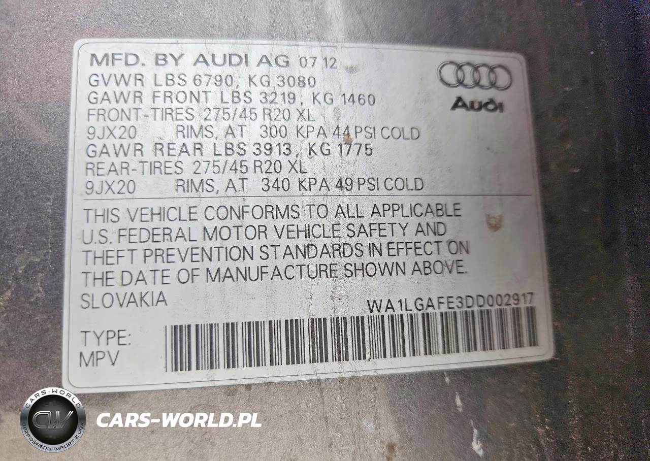 2013 Audi Q7 Premium Plus VIN:WA1LGAFE3DD002917 - 13