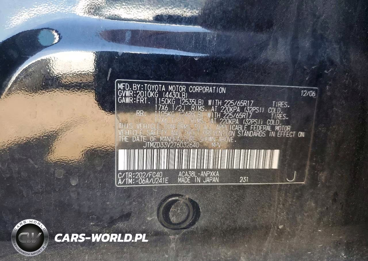 2007 Toyota Rav4 Base VIN:JTMZD33V276032640 - 13
