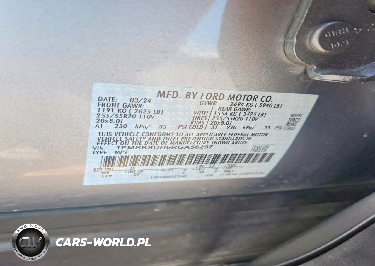 2024 Ford Explorer Xlt VIN:1FMSK8DH6RGA56297 - 12
