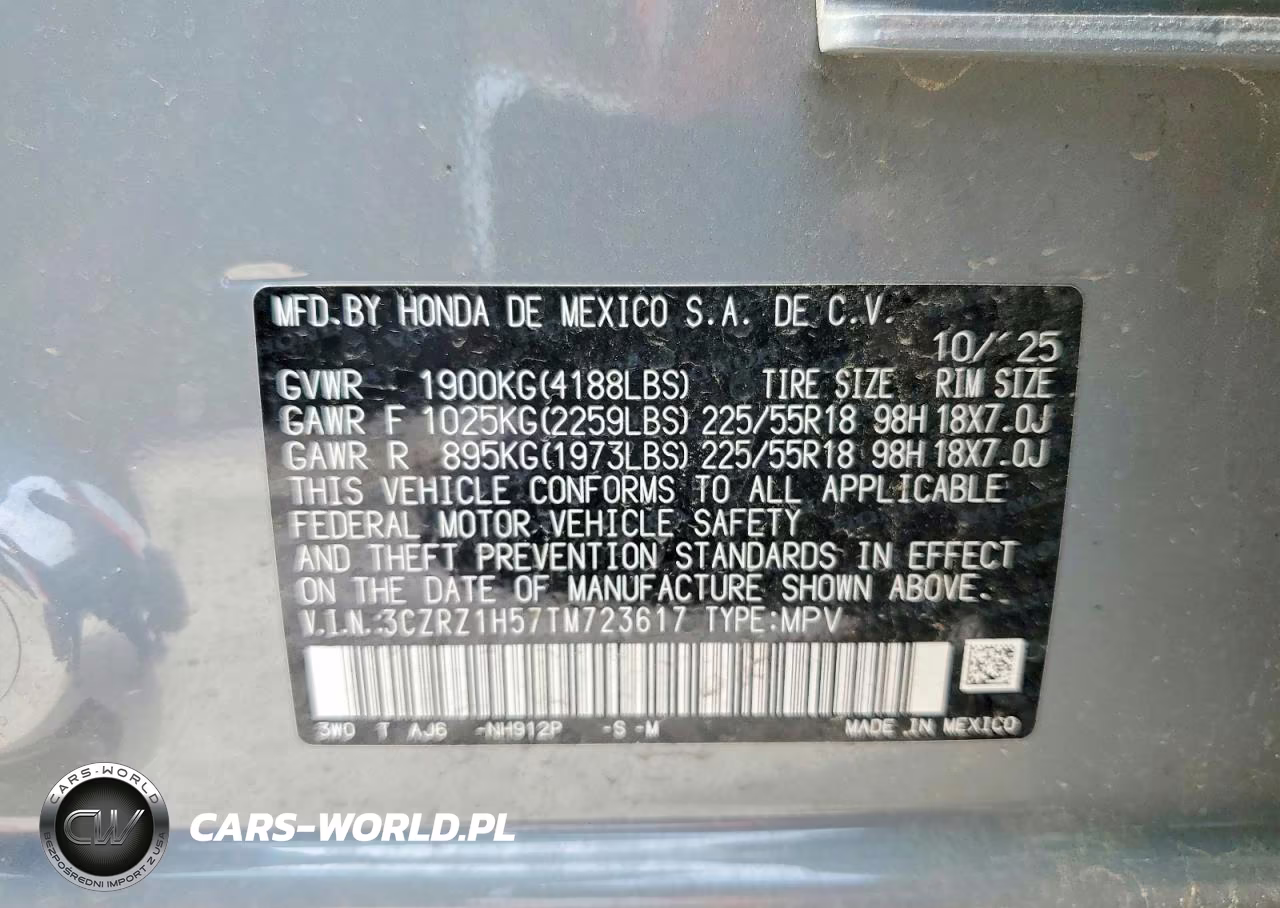 2026 Honda Hr-V Sport VIN:3CZRZ1H57TM723617 - 12