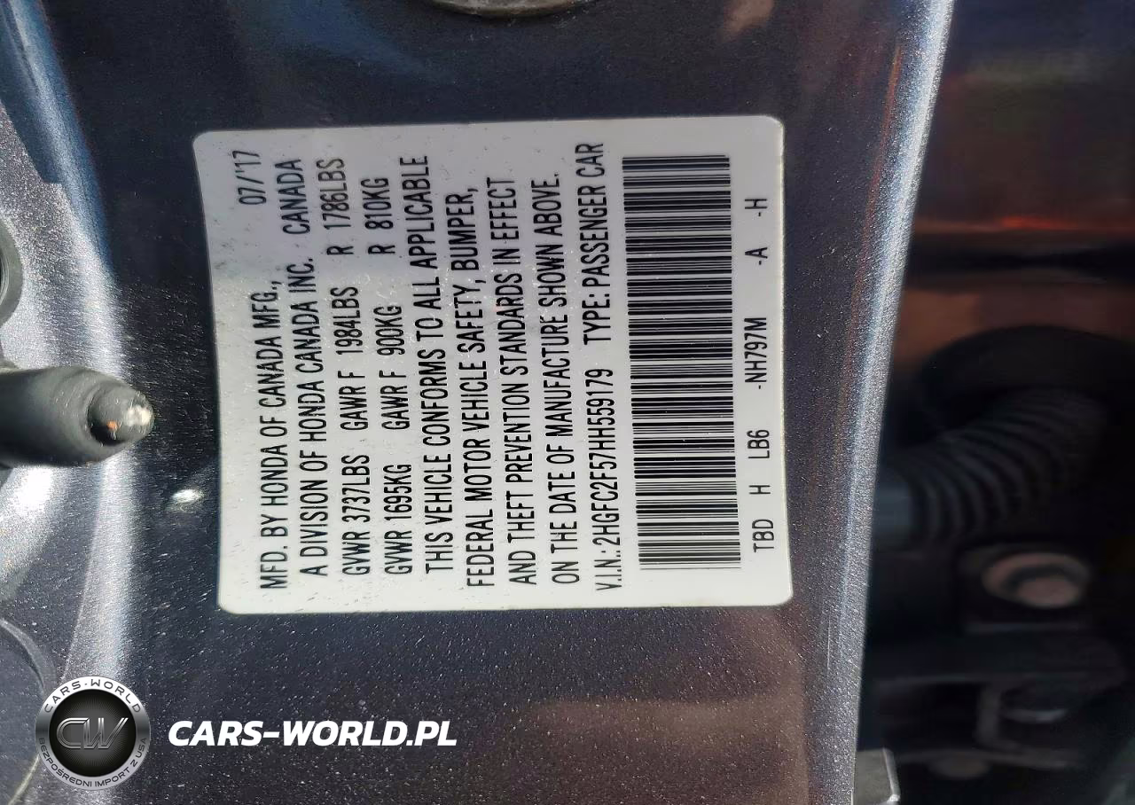 2017 Honda Civic Lx VIN:2HGFC2F57HH559179 - 12