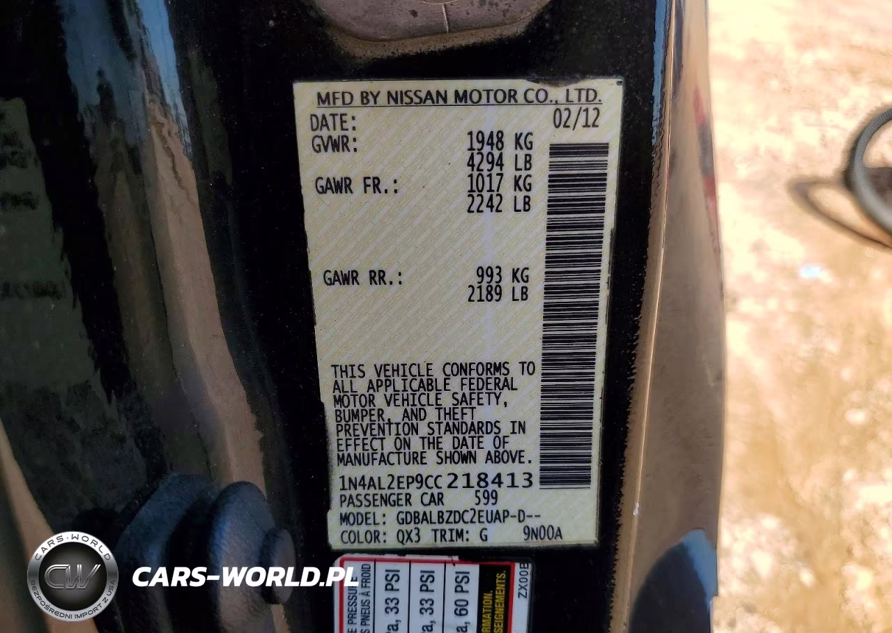 2012 Nissan Altima S VIN:1N4AL2EP9CC218413 - 12