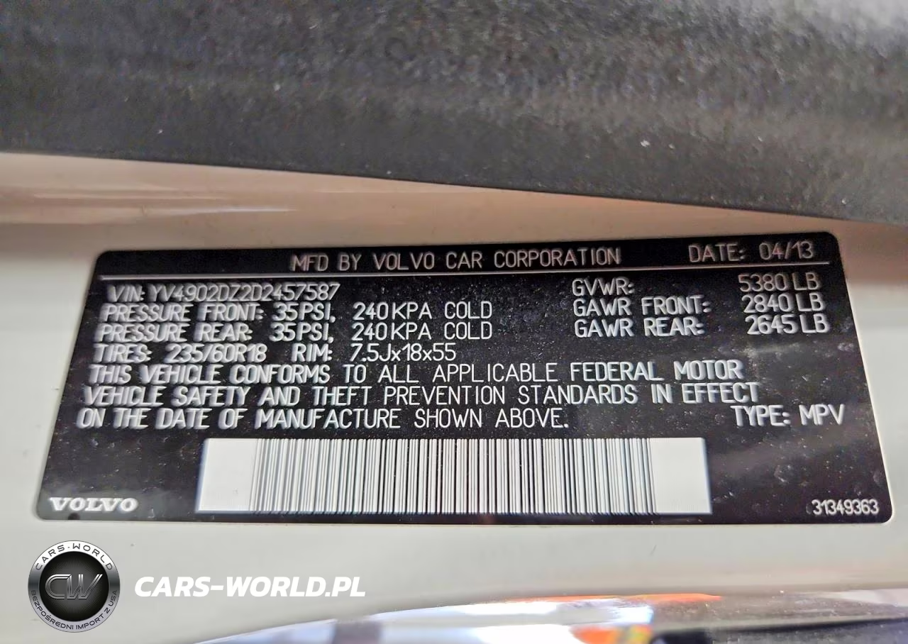 2013 Volvo Xc60 T6 VIN:YV4902DZ2D2457587 - 13