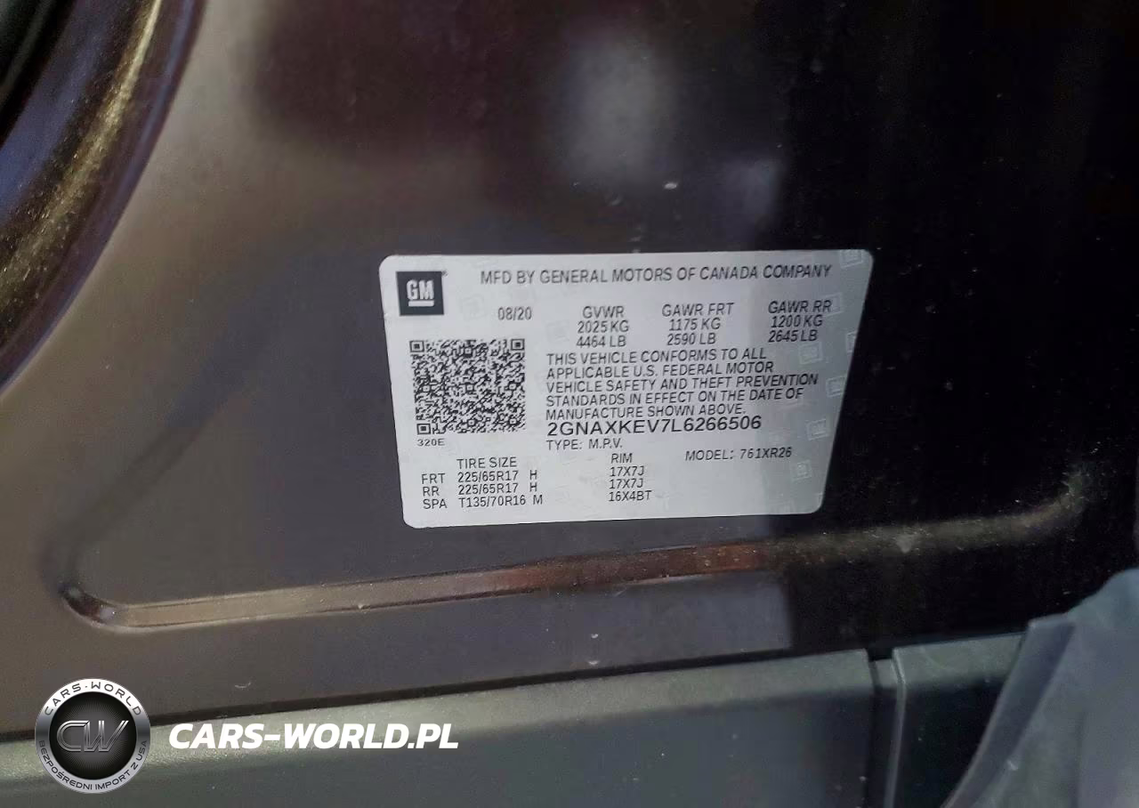 2020 Chevrolet Equinox Lt VIN:2GNAXKEV7L6266506 - 14