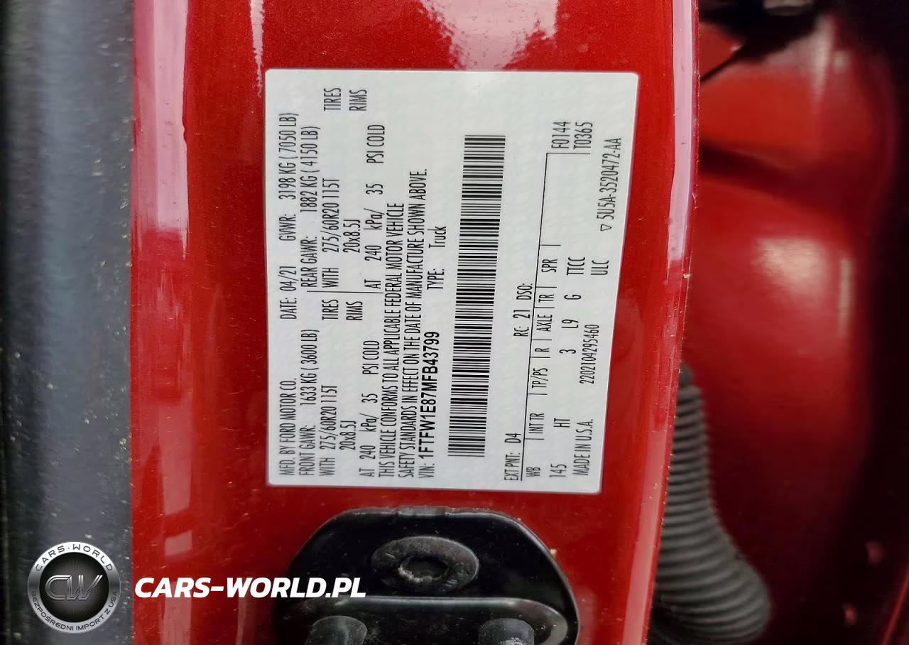 2021 Ford F150 Supercrew VIN:1FTFW1E87MFB43799 - 12