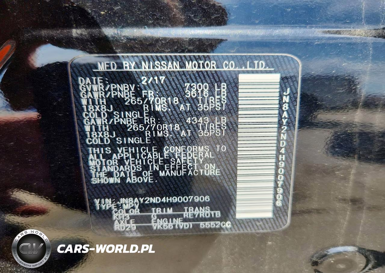2017 Nissan Armada Sv VIN:JN8AY2ND4H9007906 - 14