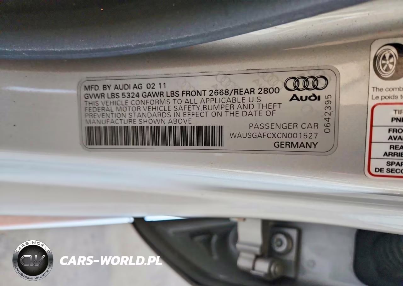 2012 Audi A7 Prestige VIN:WAUSGAFCXCN001527 - 12