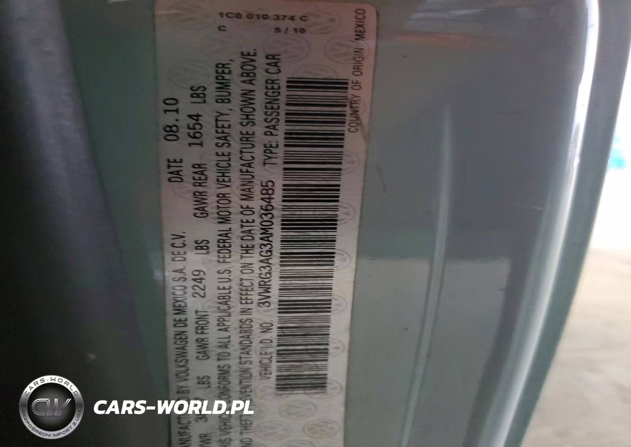 2010 Volkswagen New Beetle VIN:3VWRG3AG3AM036485 - 12