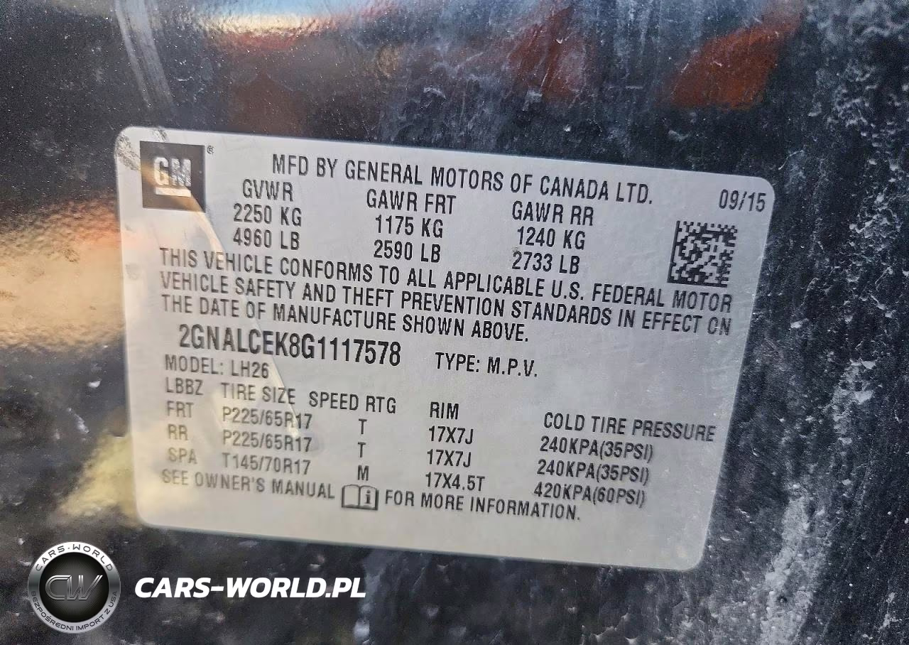 2016 Chevrolet Equinox Lt VIN:2GNALCEK8G1117578 - 13